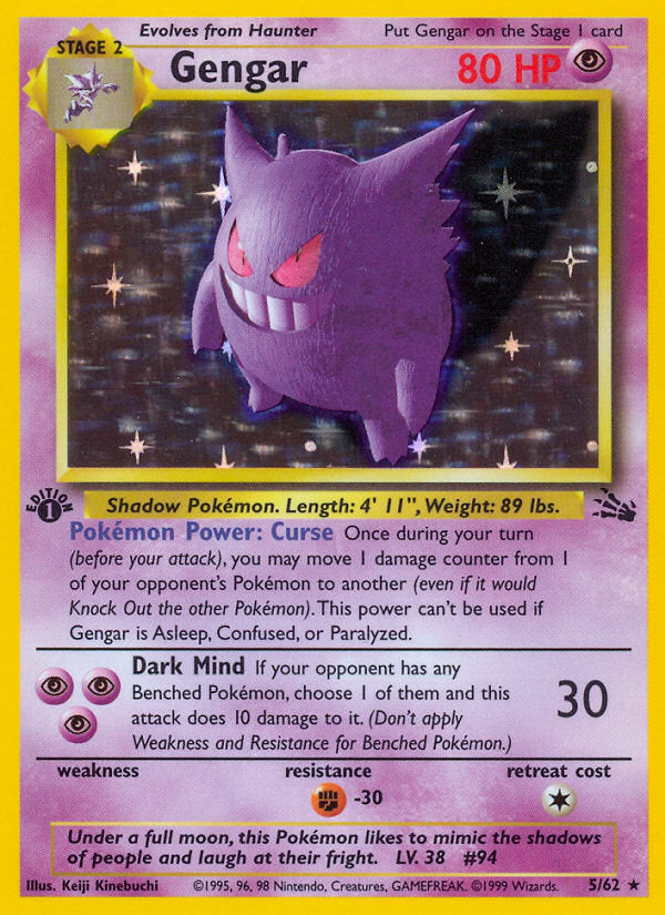 Fossil set Holo Gengar #5/62 first edition